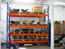 photograph of a propeller storage area at Invicta Marine